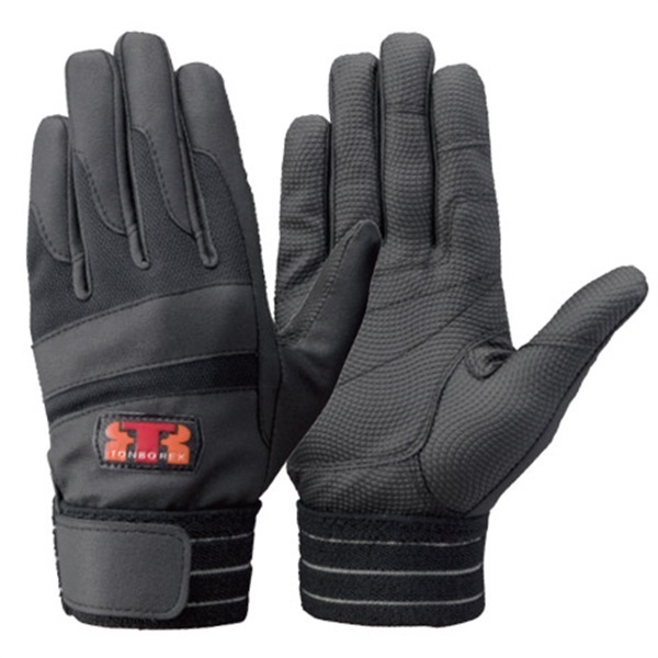 トンボレックス 合成皮革製吸汗速乾手袋 E-843 ◆0.5mm厚(ブラック-S)