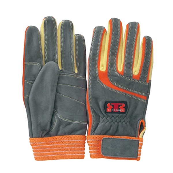 トンボレックス ケブラー繊維&牛革製手袋 K-505(オレンジ-S)