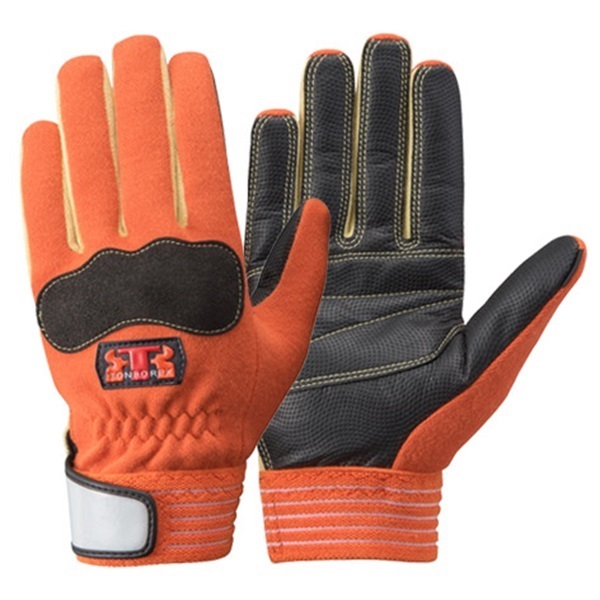トンボレックス ケブラー繊維製反射材付手袋K-703(オレンジ-SS)