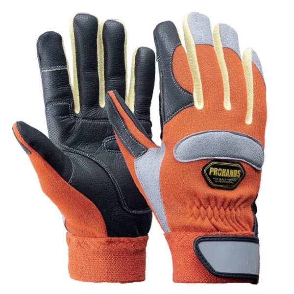 プロハンズ アラミド繊維・人工皮革製手袋 JPK-300T(オレンジ-S)