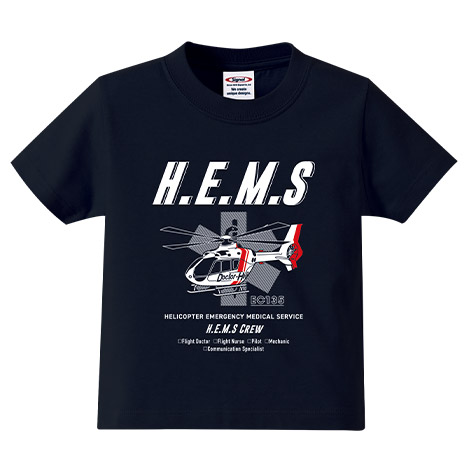 ドクターヘリ HEMS コットンキッズTシャツ EC135(100)