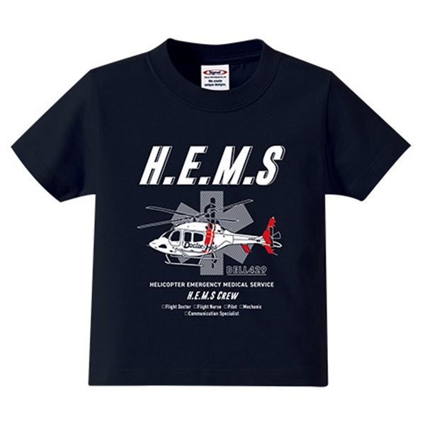 ドクターヘリ HEMS コットンキッズTシャツ BELL429(100)