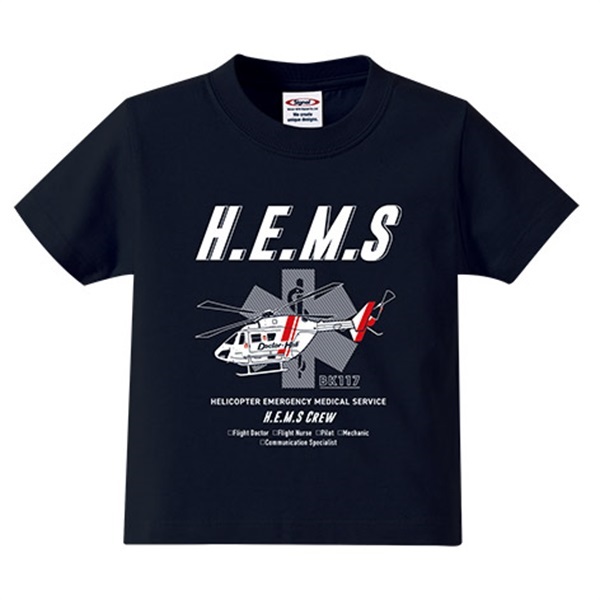 ドクターヘリ HEMS コットンキッズTシャツ BK117(100)