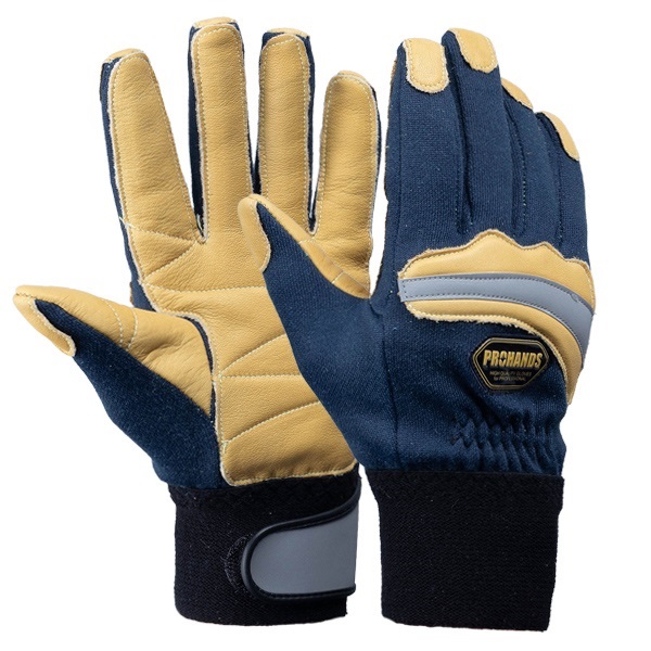 プロハンズ アラミド繊維・耐炎加工皮製手袋 KC-230(ネイビー-S)