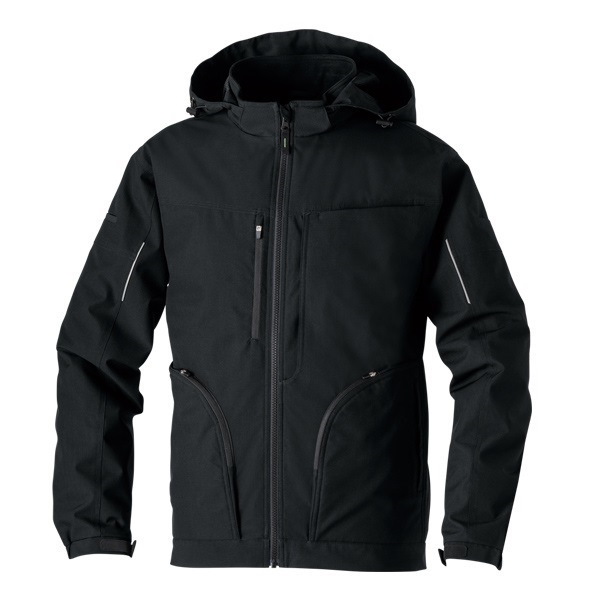 ストレッチ防風防寒ジャケット(ブラック-S)