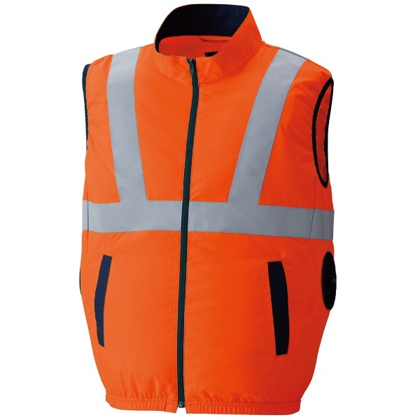 空調服 高視認ベスト サイドファンタイプ(オレンジ-S)