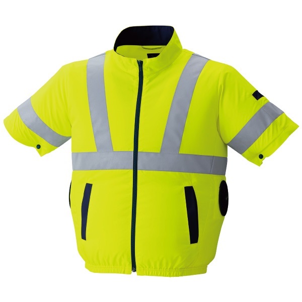 空調服 高視認半袖ブルゾン サイドファンタイプ(イエロー-S)