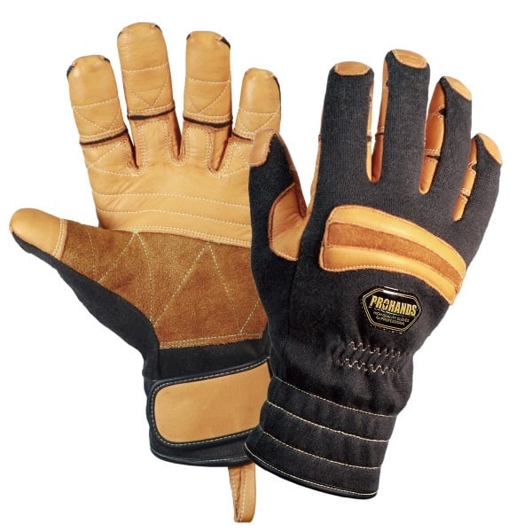 プロハンズ アラミド繊維・耐炎加工皮製手袋 KC-225(ブラック-SS)