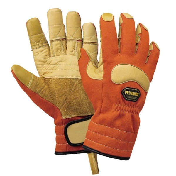 プロハンズ アラミド繊維・耐炎加工皮製手袋 KC-276(オレンジ-SS)