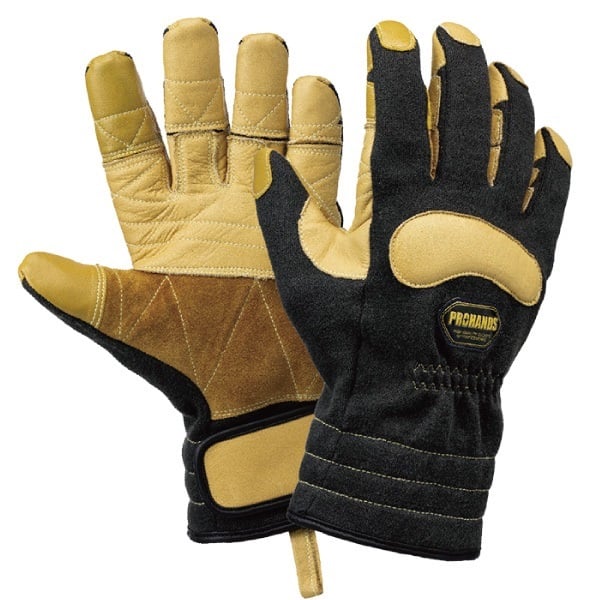 プロハンズ アラミド繊維・耐炎加工皮製手袋 KC-276(ブラック-SS)