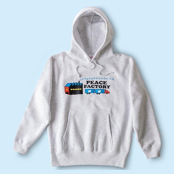 Peace Factory 竹内俊太郎 "Delivery"フードパーカー(アッシュ-M)