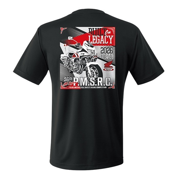 第56回全国白バイ大会記念 エアライドTシャツ "BUILT ON LEGACY"(ブラック-S)