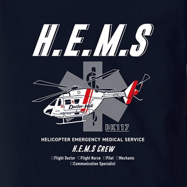 ドクターヘリ HEMS コットンキッズTシャツ BK117｜【FIRE RESCUE EMS】｜株式会社シグナル